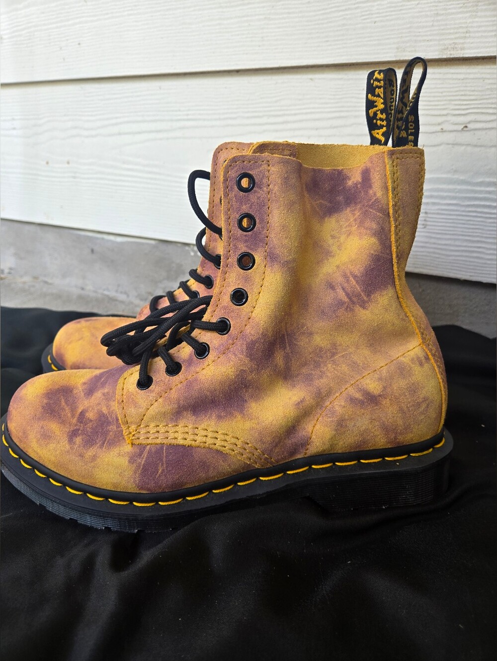 Dr. Martens 1460 Pascal Tie Dye Boot In Burnt Yellow - Picture 2 of 8